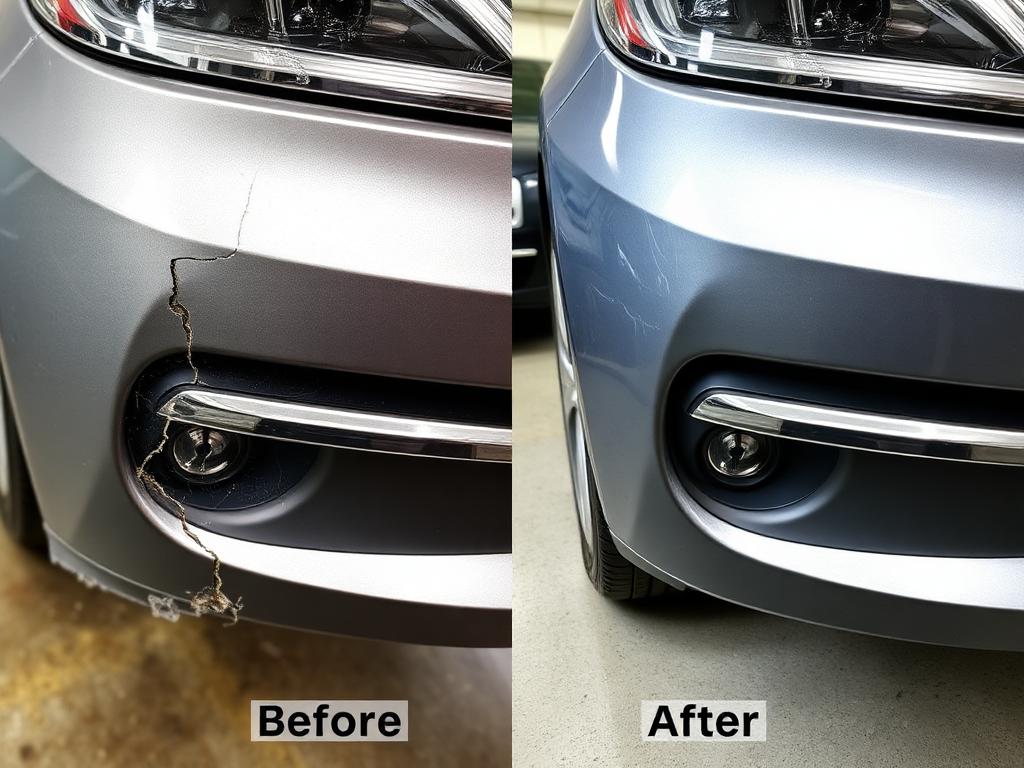 2018 Honda Accord: Front bumper crack repair and refinish